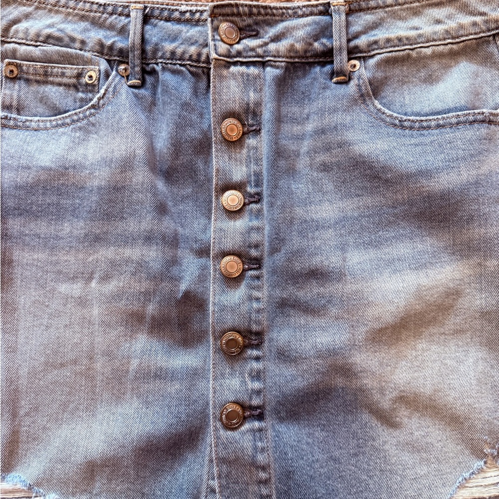 American Eagle Outfitters Blue Button-Up Mini Skirt - Picture 2 of 7